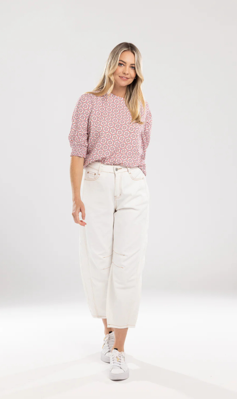 High-rise cropped wide-leg pants