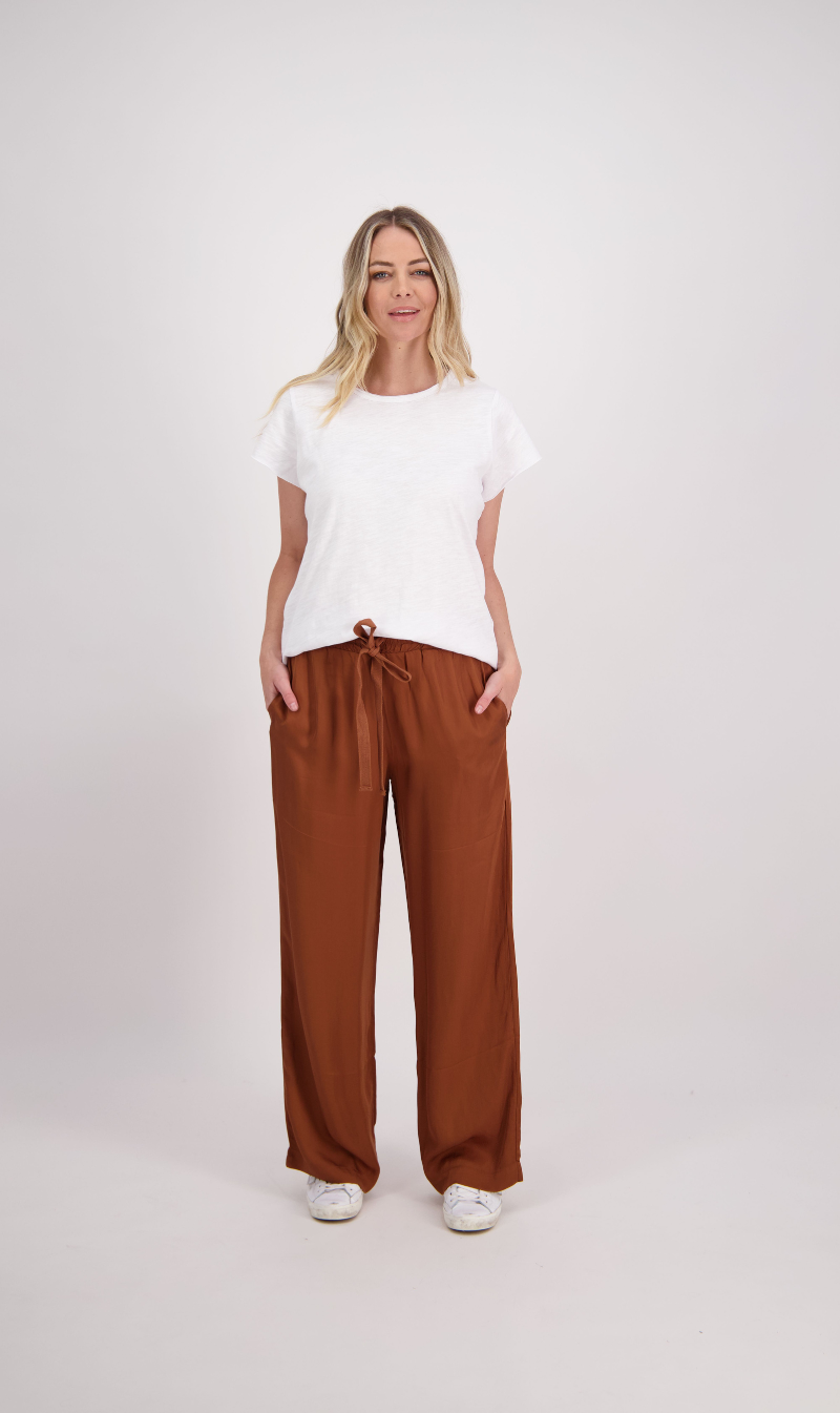 High-waisted drawstring pants