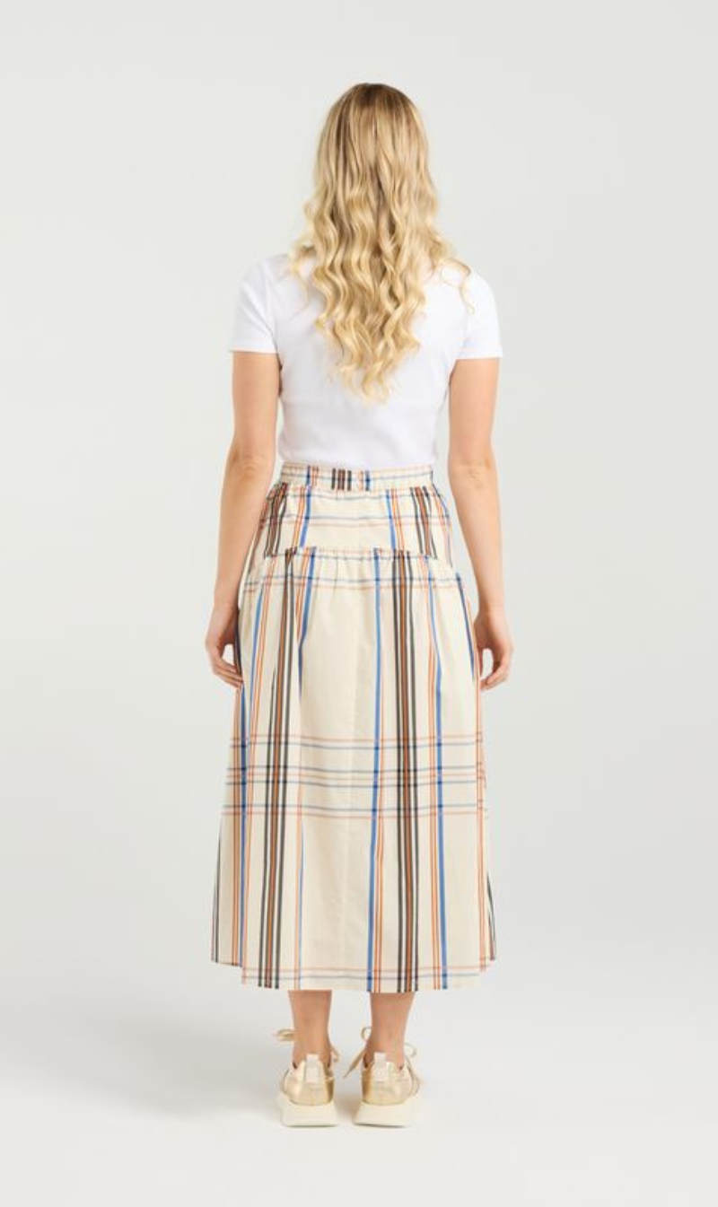 Pleated A-line Plaid Skirt