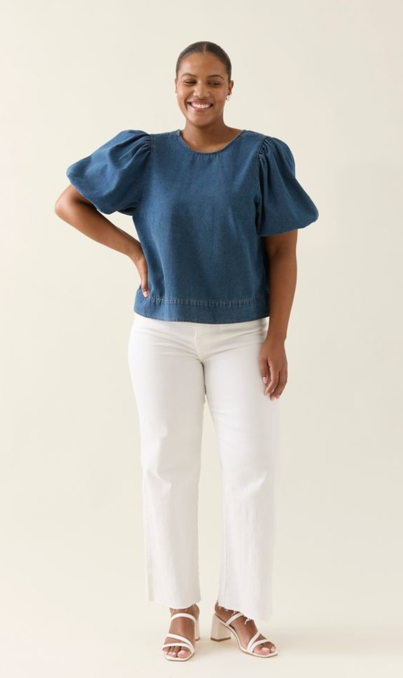 Women’s Puffed Sleeve Cropped Top