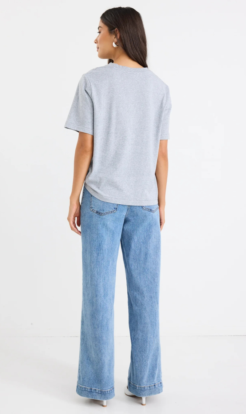 High-Rise Flared Cuffed Jeans