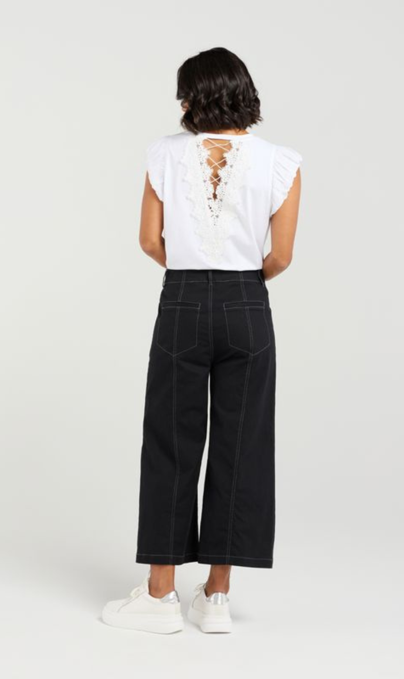 Ruffled Top and Cropped Culottes