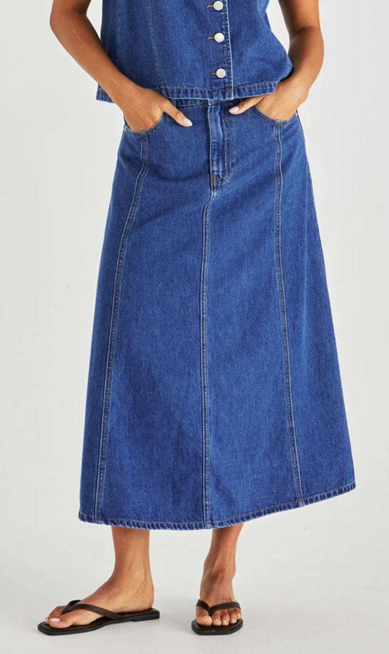 Denim Midi Skirt