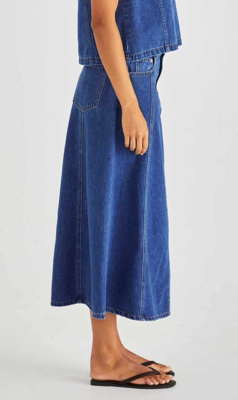 Denim Midi Skirt
