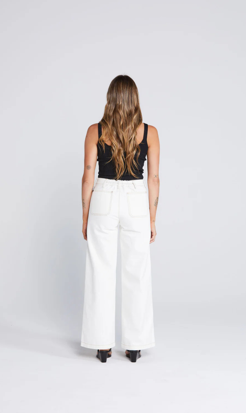 High-waisted wide straight-leg pants