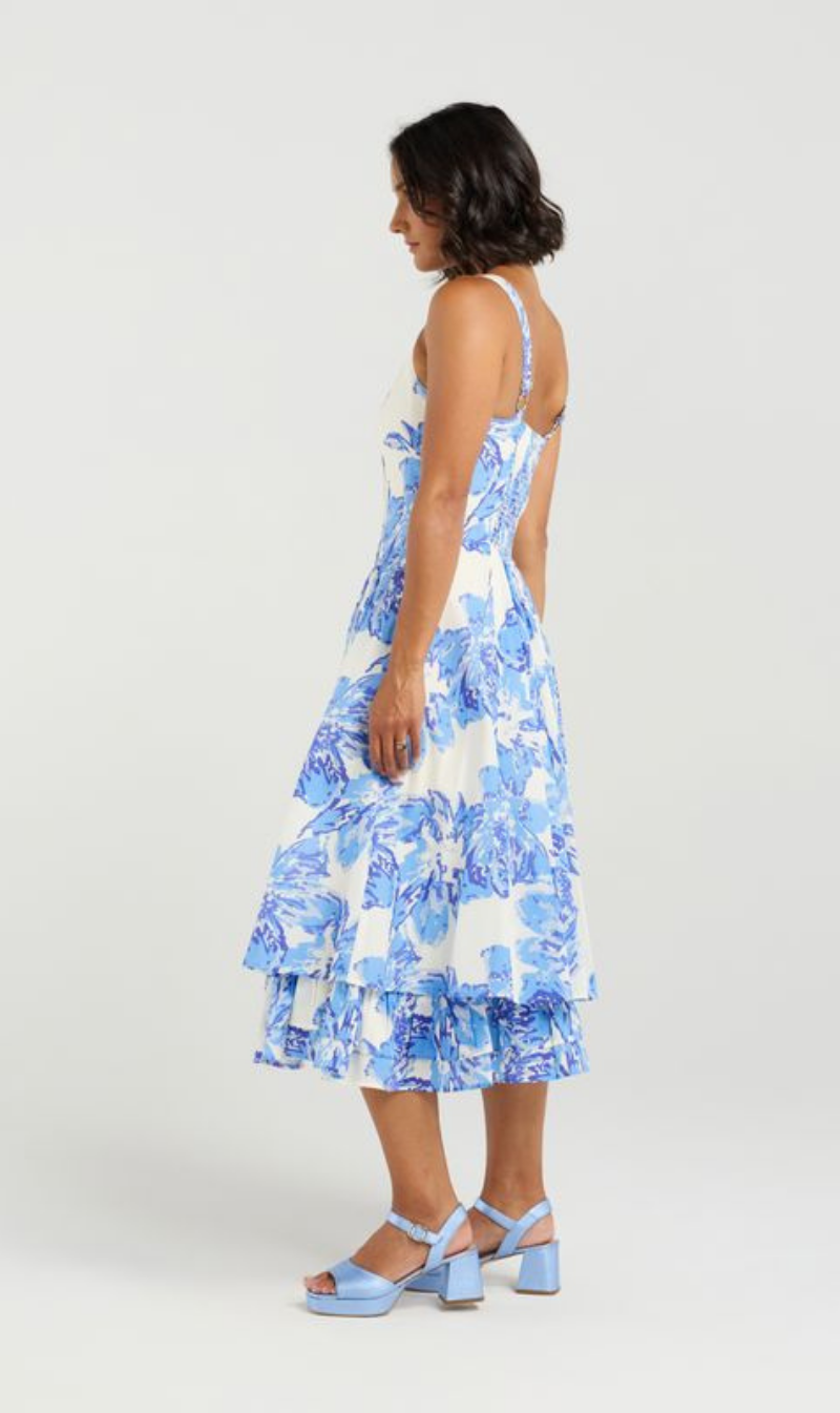 Tiered Ruffled Midi Dress