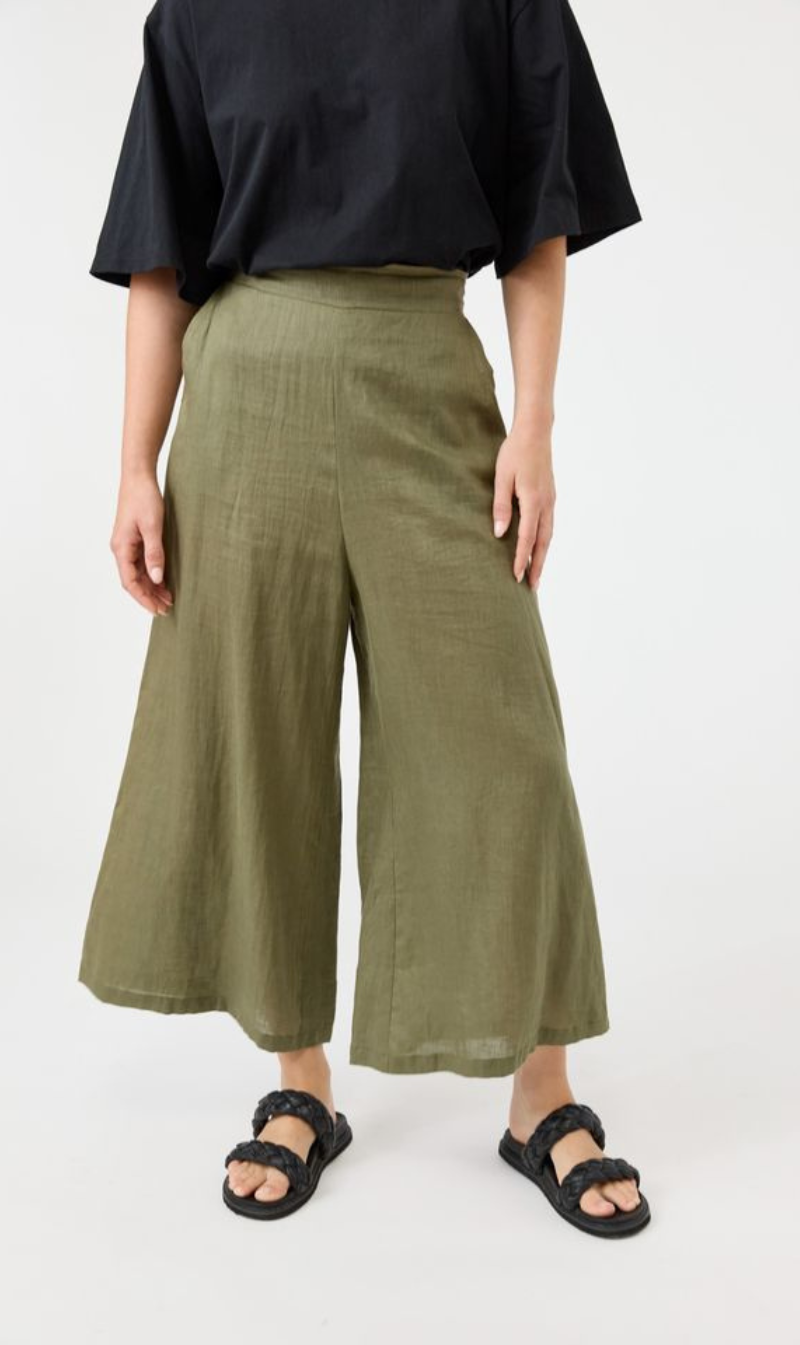 Women’s Elastic-Waist Cropped Culottes