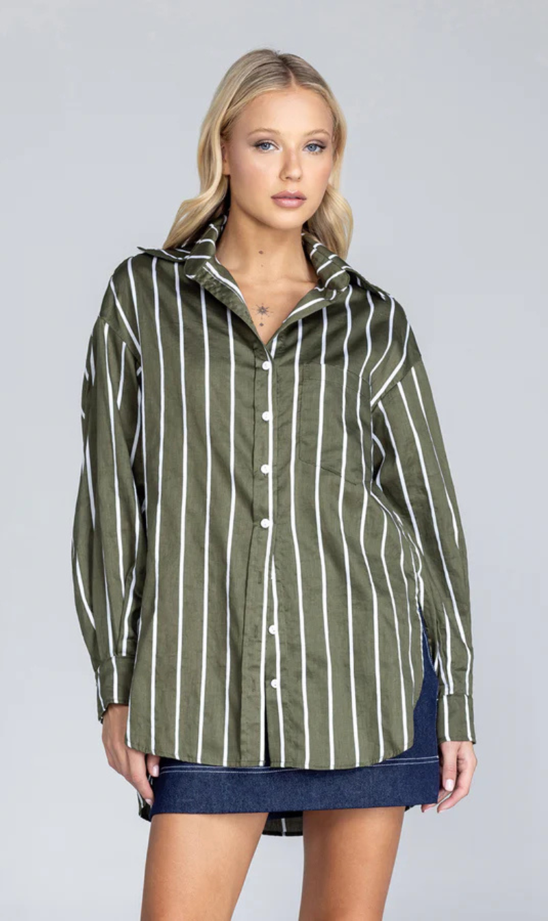 Women’s Striped Oversized Shacket