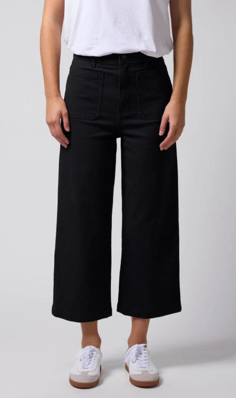 High-waisted cropped culottes