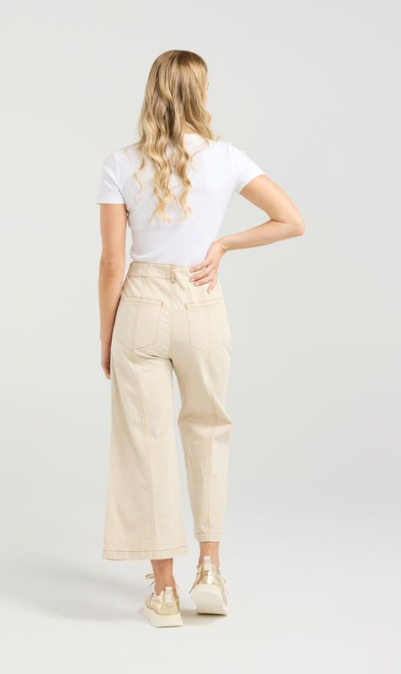 High-rise cropped flared pants