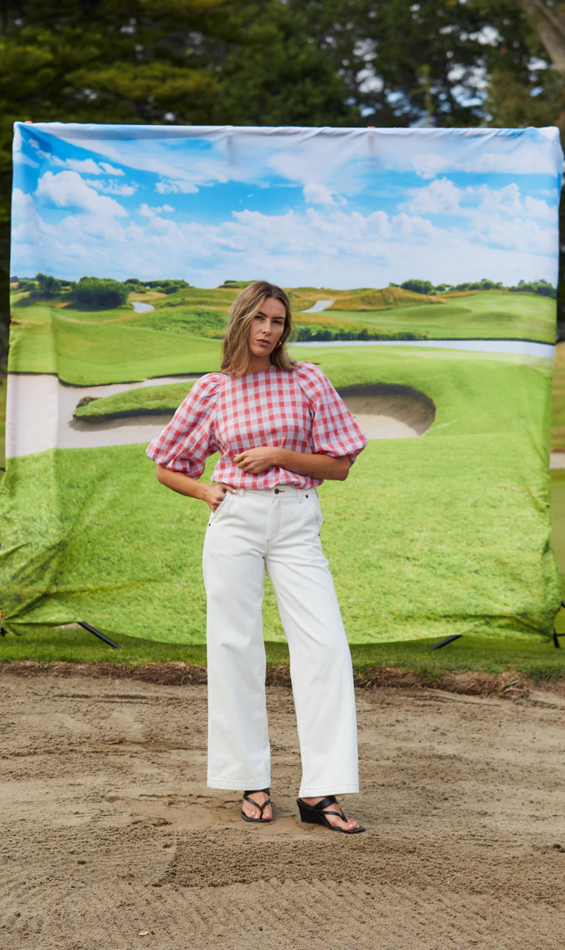 High-waisted wide straight-leg pants