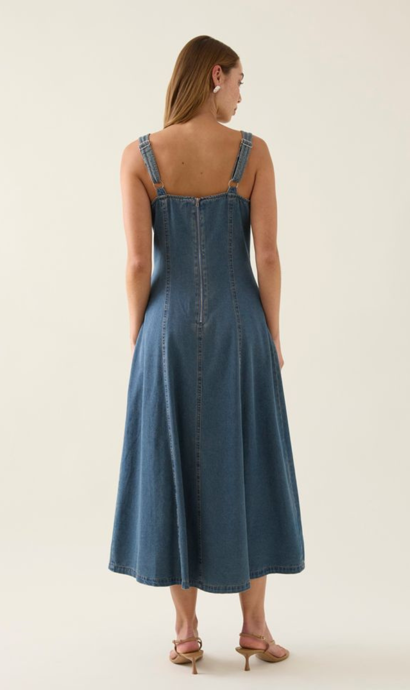 Square-Neck A-Line Midi