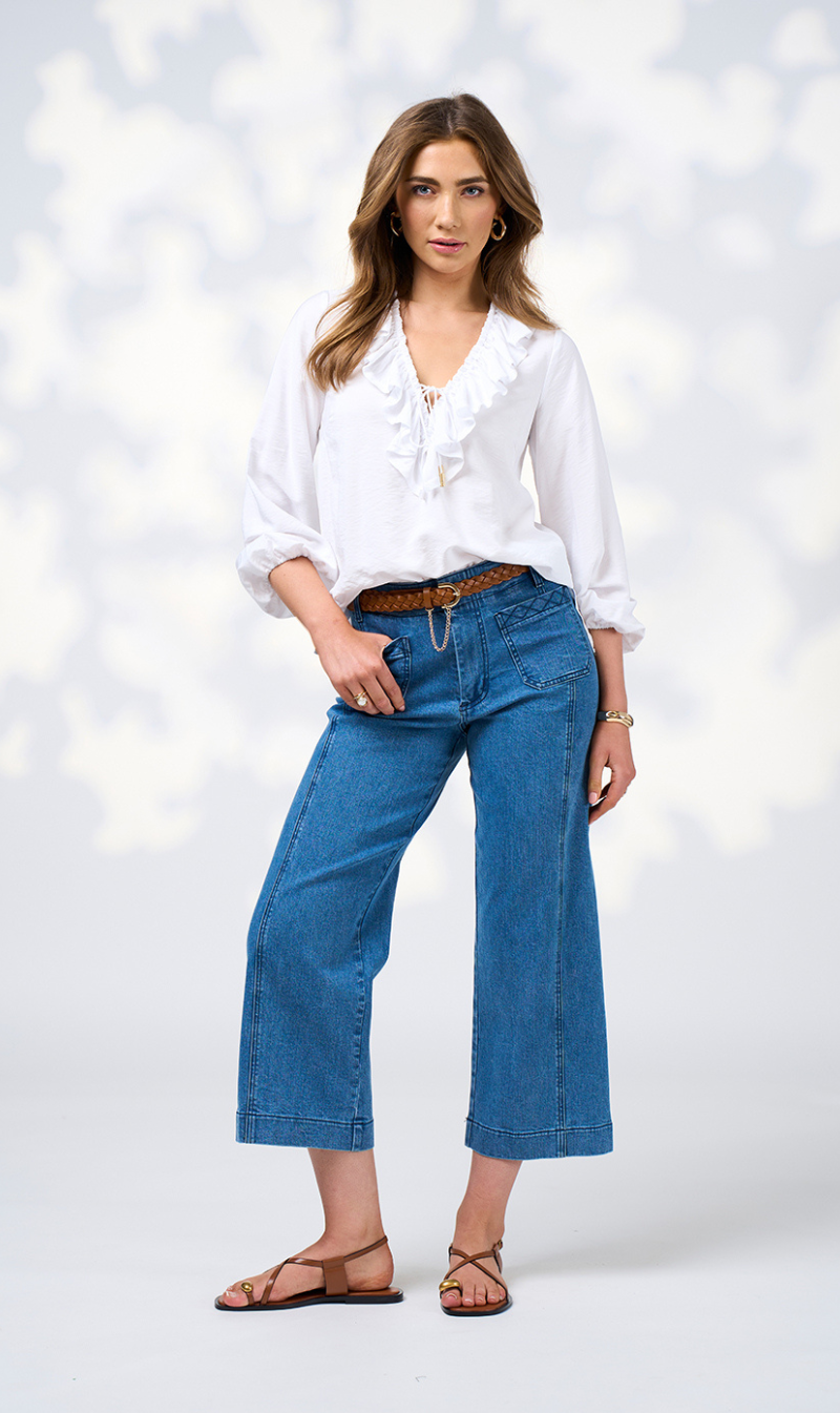Women’s Cropped Wide-Leg Jeans