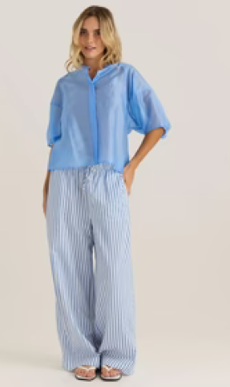 Oversized Blouse and Wide-Leg Pants Set