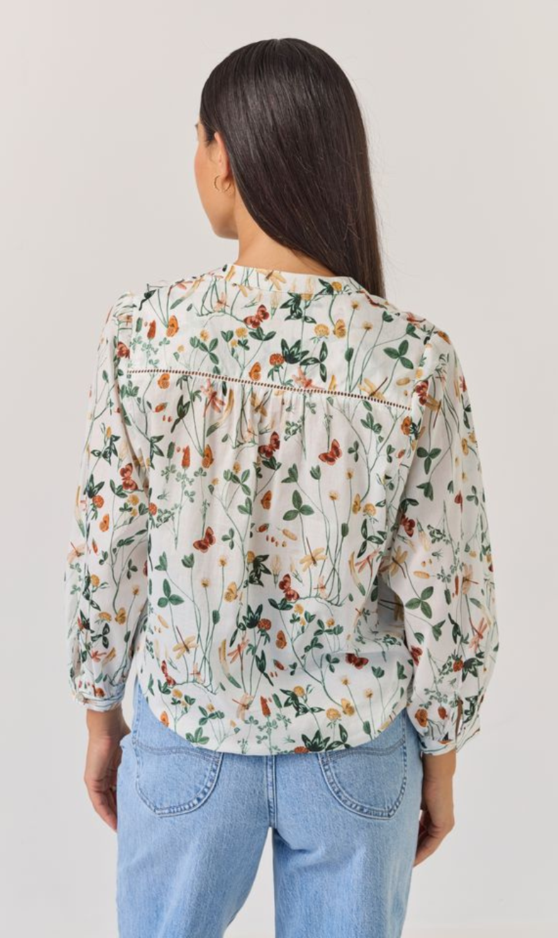 Floral long-sleeve blouse