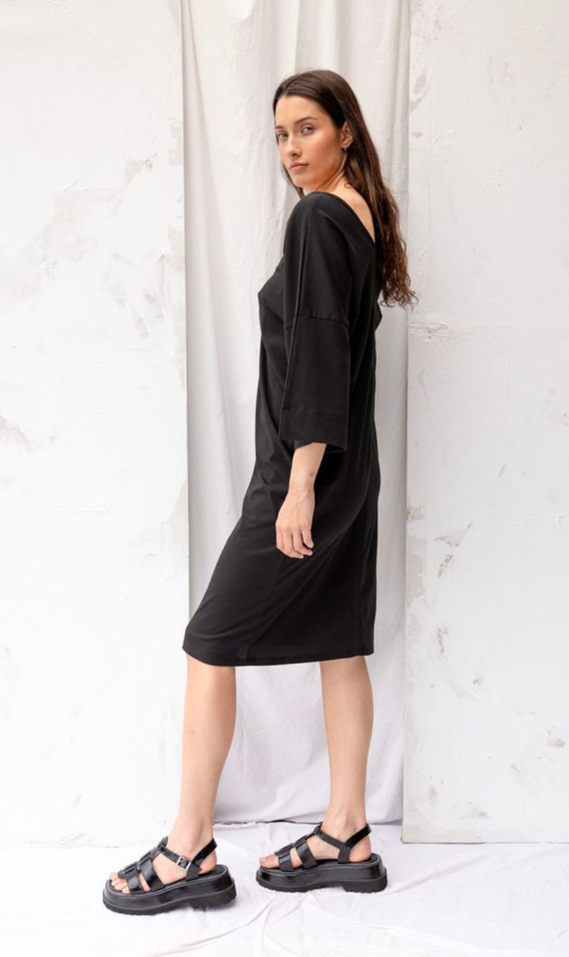 Oversized Midi V-Neck Dress