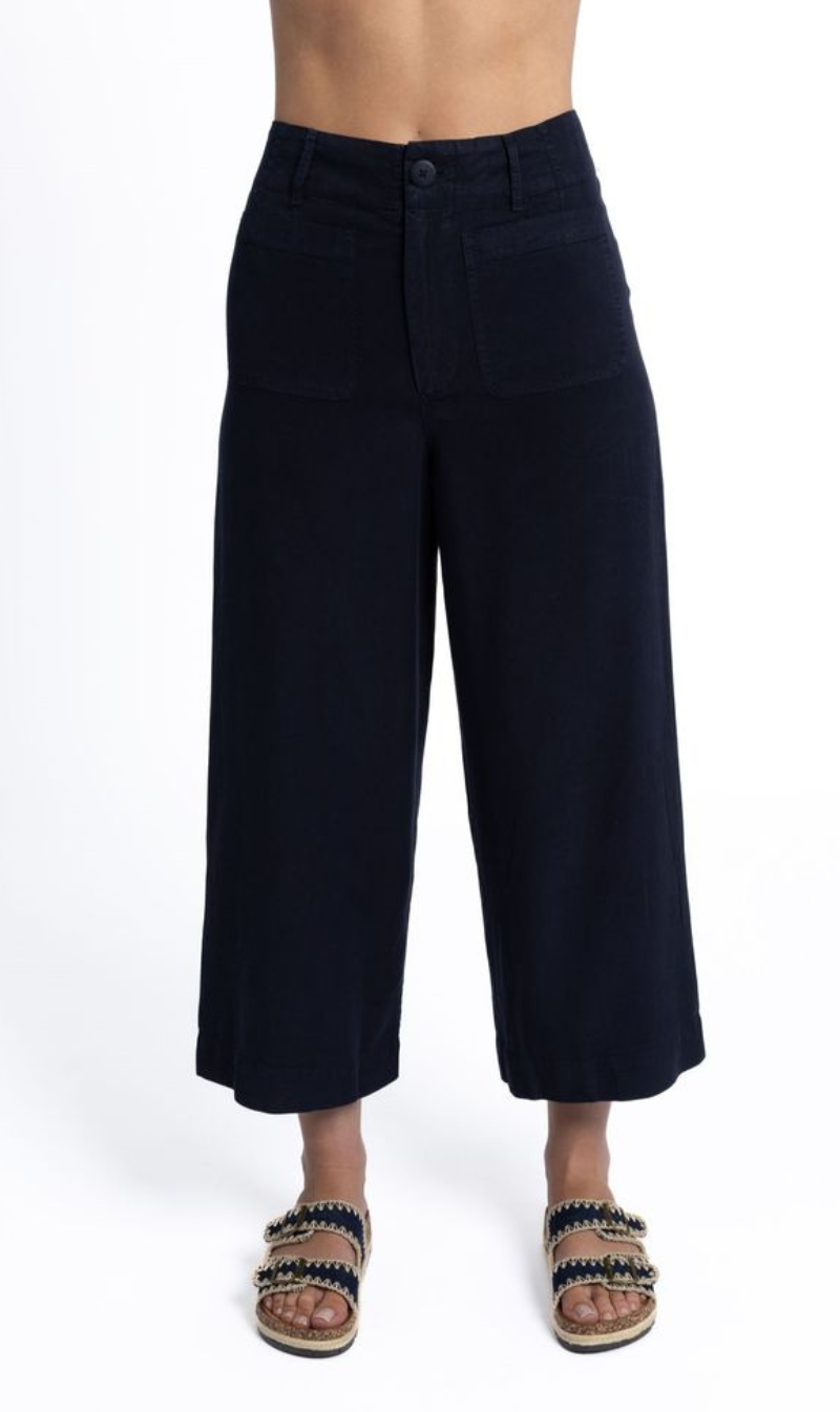 High-rise cropped wide pants