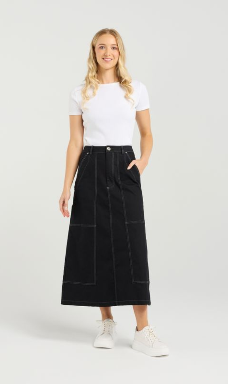 High-rise A-line skirt