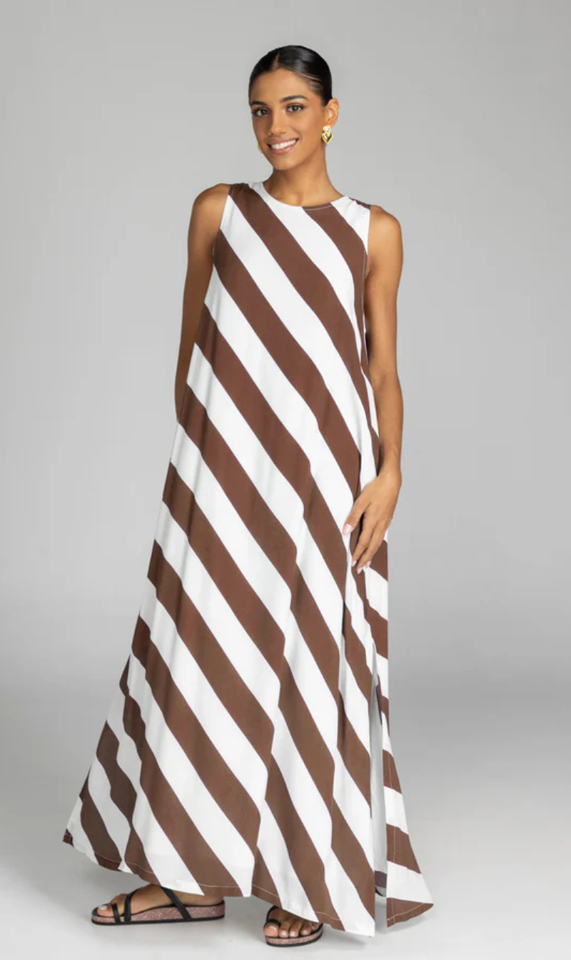Diagonal Stripe Shift Maxi