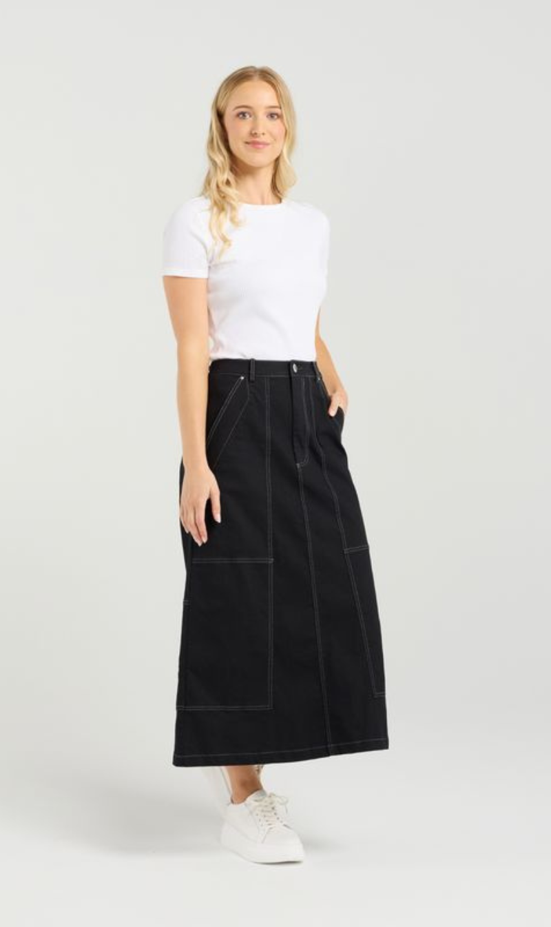 High-rise A-line skirt