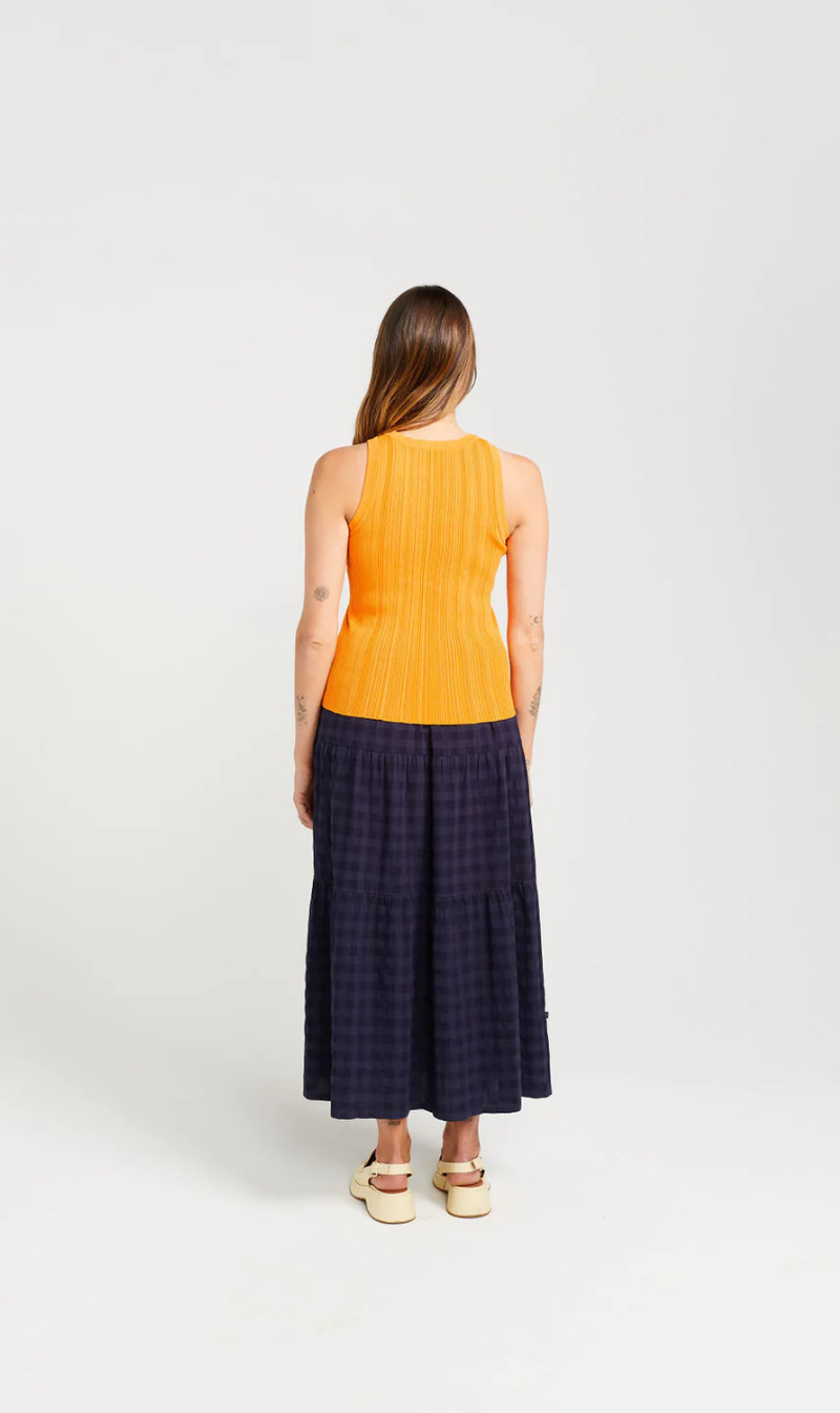 High Neck Sleeveless Ribbed Top