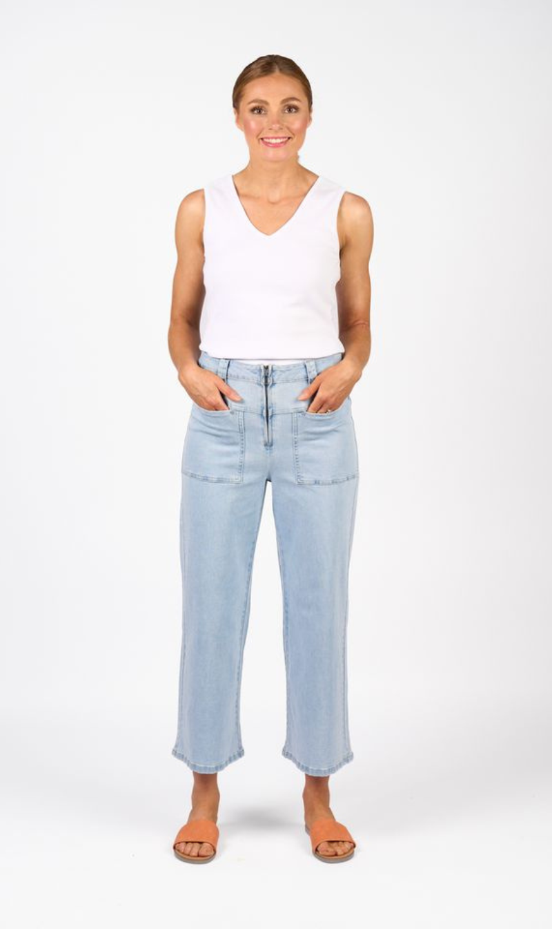 High-rise wide-leg cropped pants