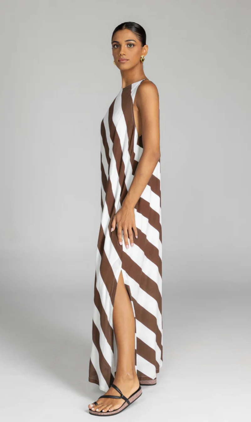 Diagonal Stripe Shift Maxi