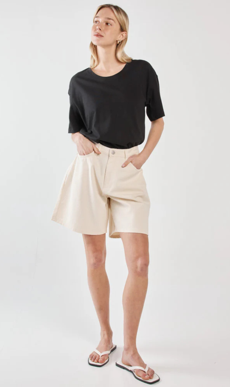 High-rise wide-leg shorts