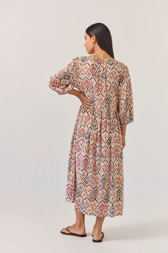 Bohemian V – neck Midi Dress