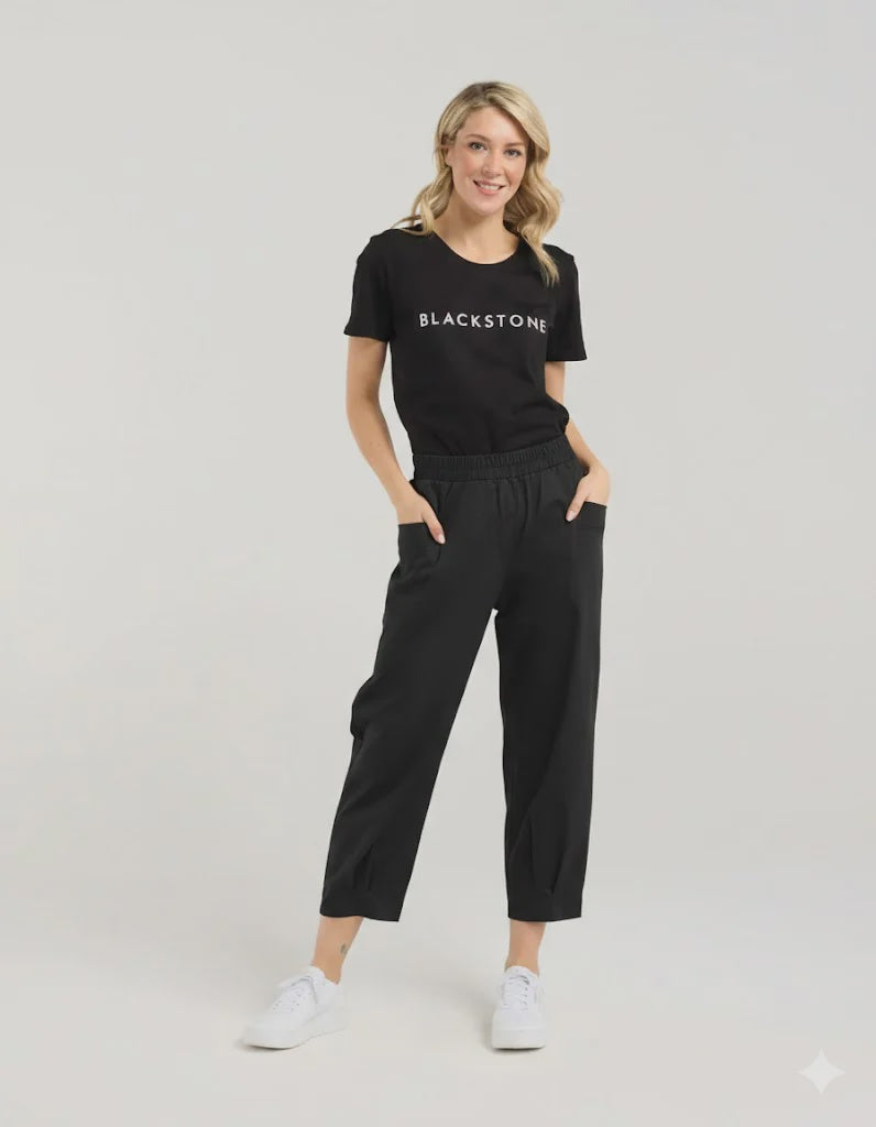 Printed Tee and Cropped Trousers Outfit